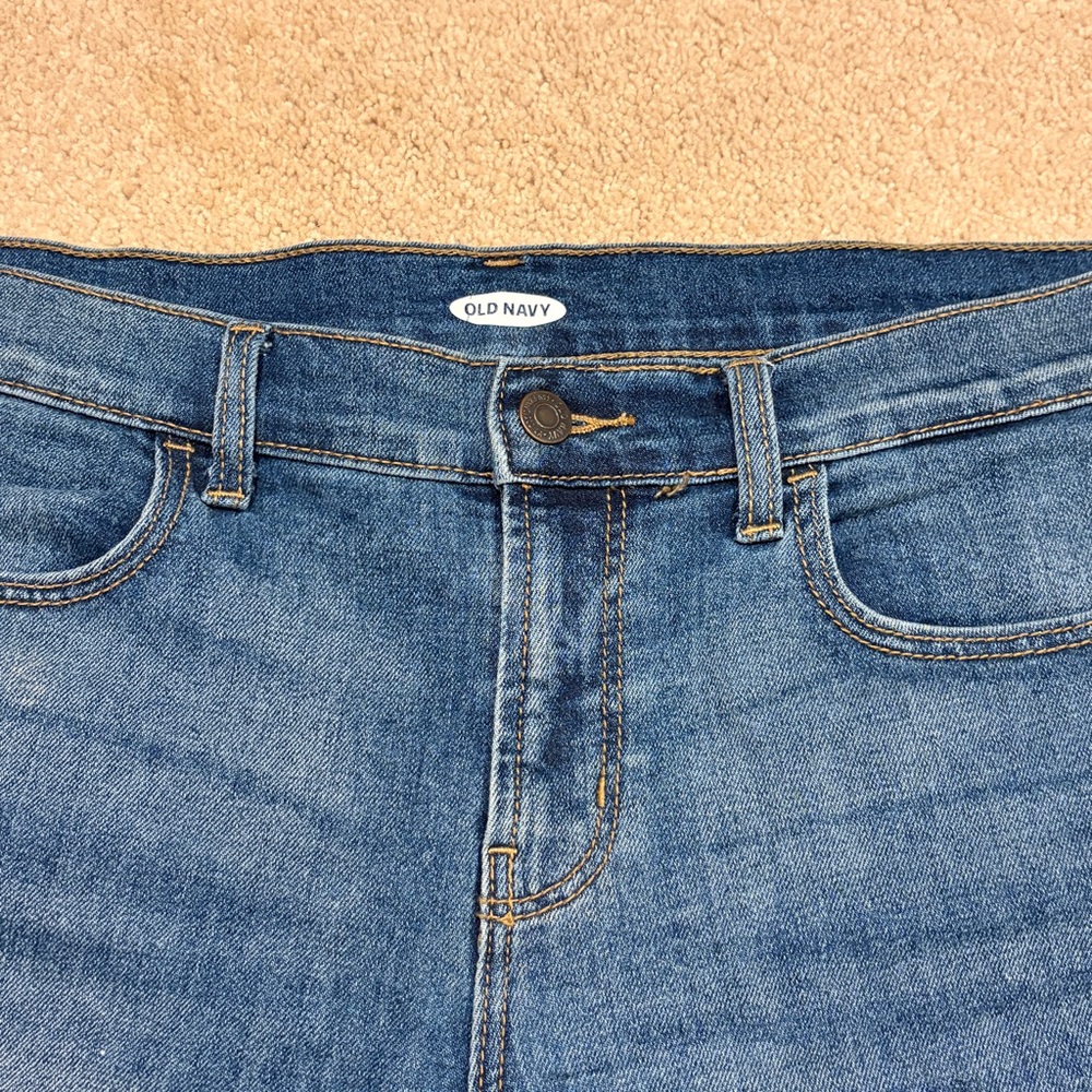 Old Navy Blue Denim Shorts Womens Size 10 Cuffed Mid Rise Festival Summer Jean - Picture 6 of 11